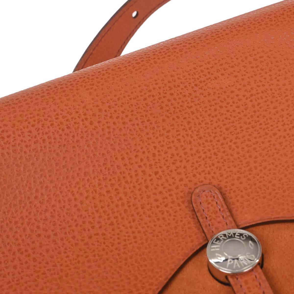 Hermes Potiron Toile Vache Liegee Sac Colorado PM Shoulder Bag