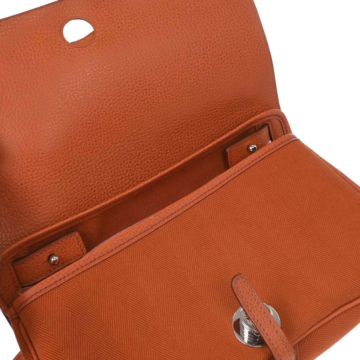 Hermes Potiron Toile Vache Liegee Sac Colorado PM Shoulder Bag