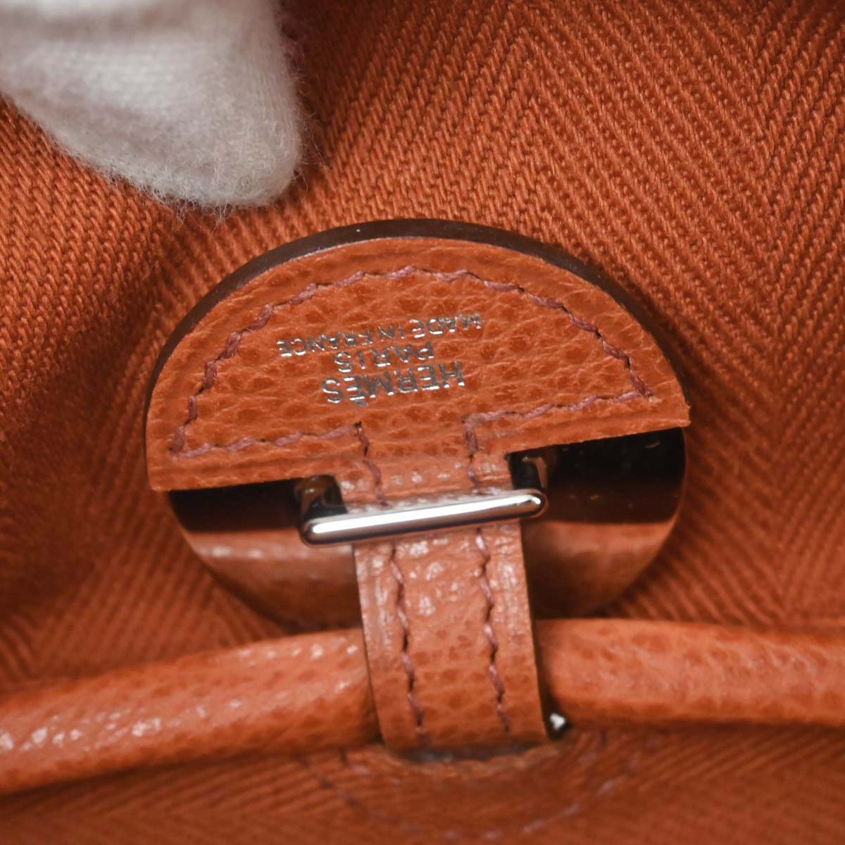 Hermes Potiron Toile Vache Liegee Sac Colorado PM Shoulder Bag