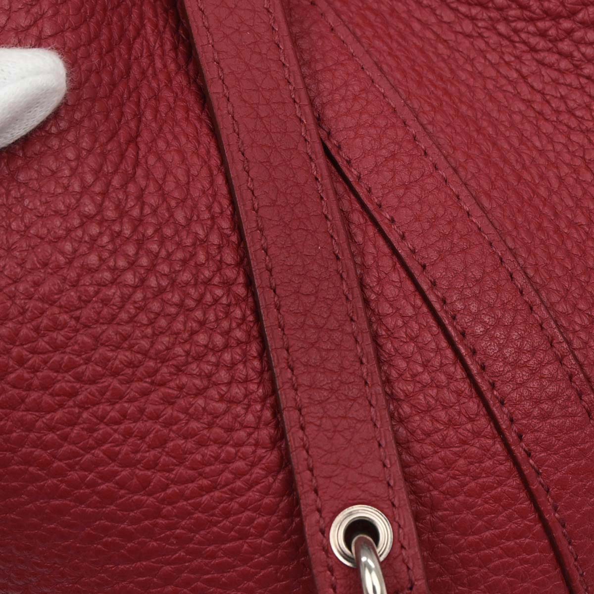 Hermes Rouge Garance Taurillon Clemence Picotin Lock 18 PM Handbag