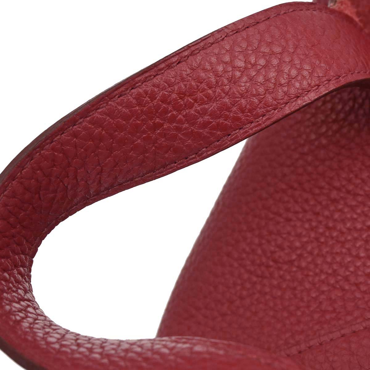 Hermes Rouge Garance Taurillon Clemence Picotin Lock 18 PM Handbag