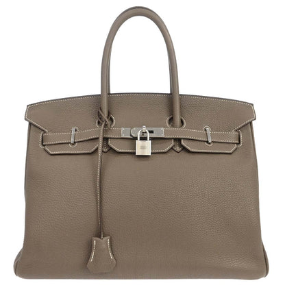 Hermes Etoupe Gray Togo Birkin 35 Handbag