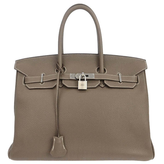 Hermes Etoupe Gray Togo Birkin 35 Handbag