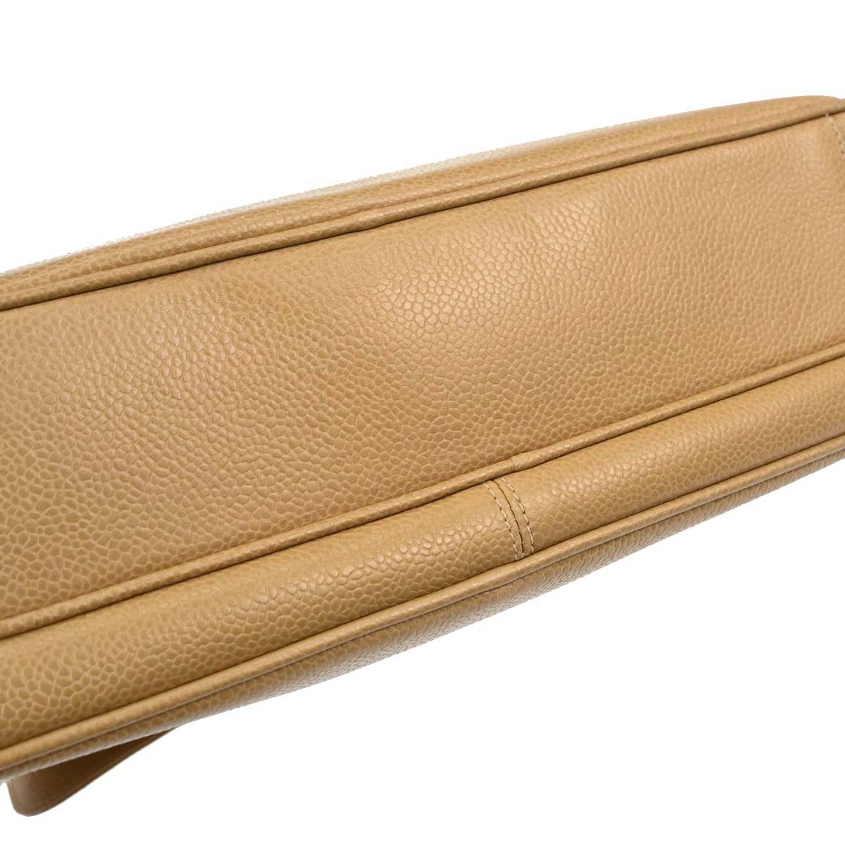 Chanel Beige Caviar Skin Shoulder Tote Bag