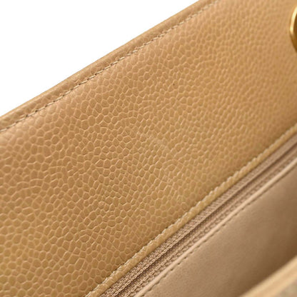 Chanel Beige Caviar Skin Shoulder Tote Bag