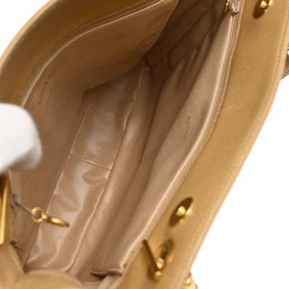 Chanel Beige Caviar Skin Shoulder Tote Bag