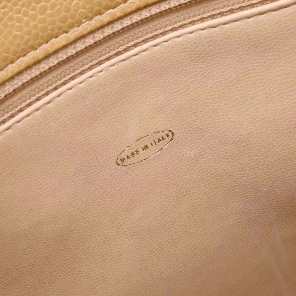 Chanel Beige Caviar Skin Shoulder Tote Bag