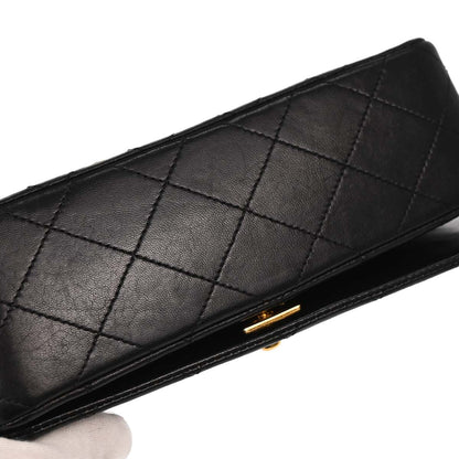 Chanel Black Lambskin Turnlock Mini Full Flap Shoulder Bag