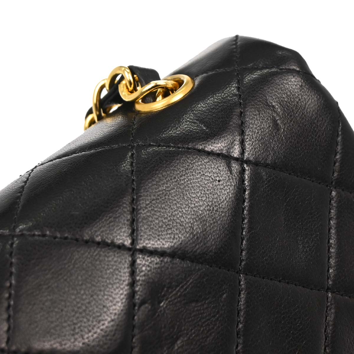 Chanel Black Lambskin Turnlock Mini Full Flap Shoulder Bag