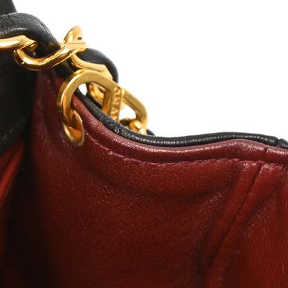 Chanel Black Lambskin Turnlock Mini Full Flap Shoulder Bag