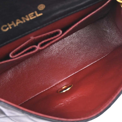 Chanel Black Lambskin Turnlock Mini Full Flap Shoulder Bag