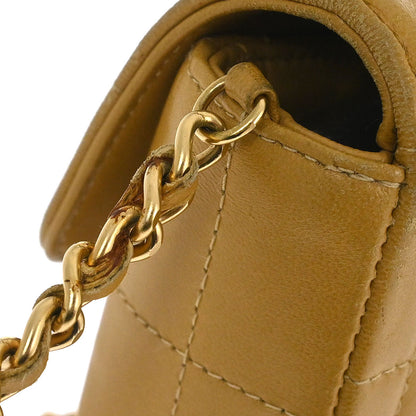 Chanel 2002-2003 Beige Lambskin Coco Bar East West Shoulder Bag