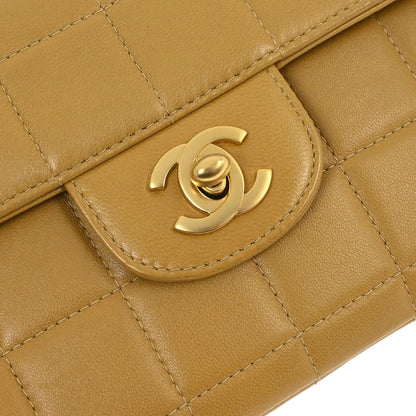 Chanel 2002-2003 Beige Lambskin Coco Bar East West Shoulder Bag