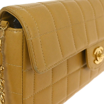 Chanel 2002-2003 Beige Lambskin Coco Bar East West Shoulder Bag