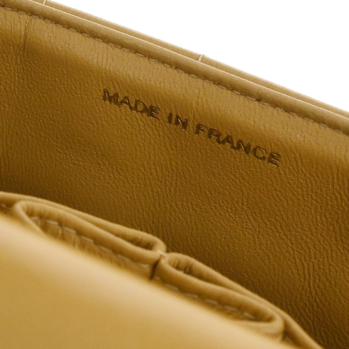 Chanel 2002-2003 Beige Lambskin Coco Bar East West Shoulder Bag