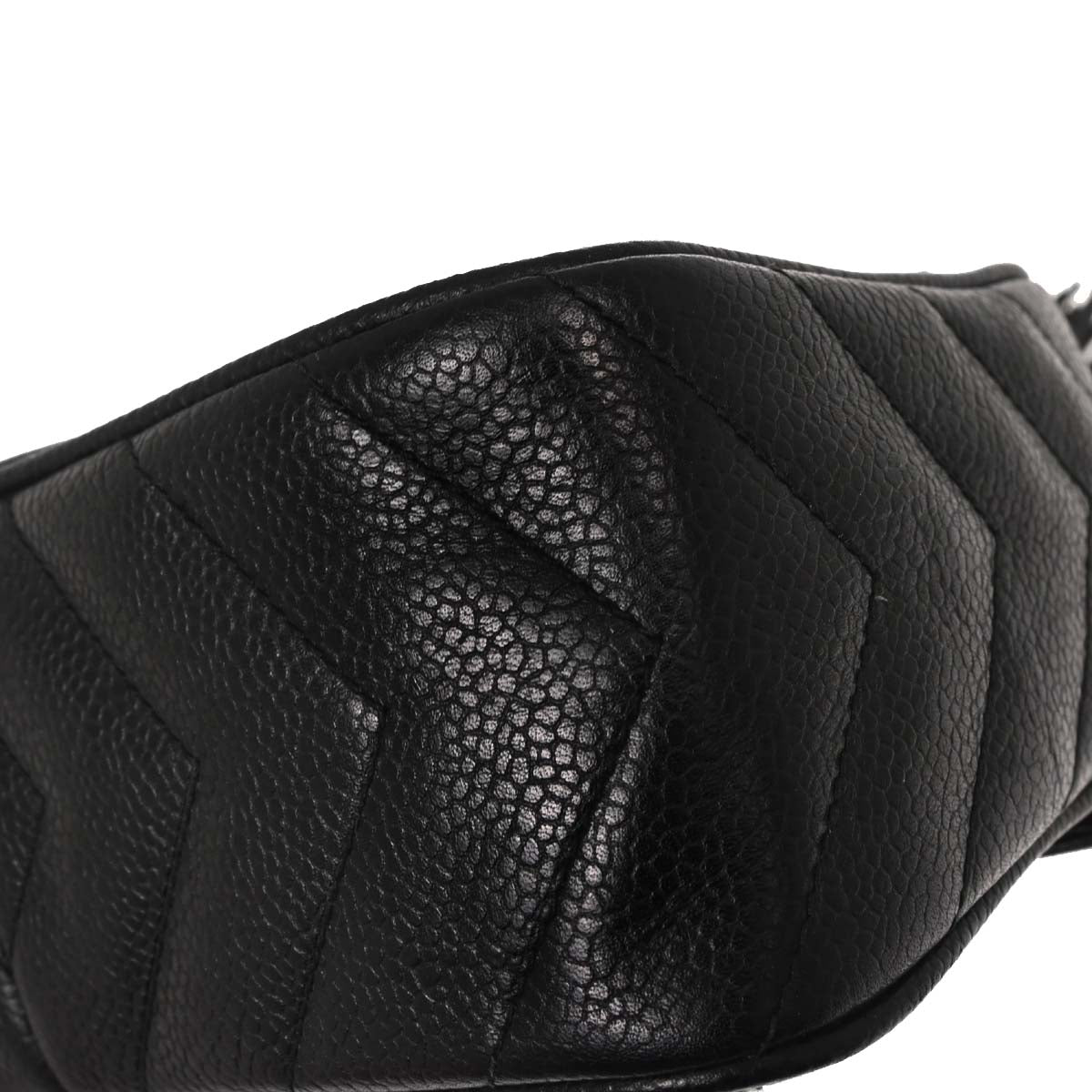 Chanel Black Caviar Skin Chevron Camera Bag Mini