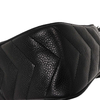 Chanel Black Caviar Skin Chevron Camera Bag Mini