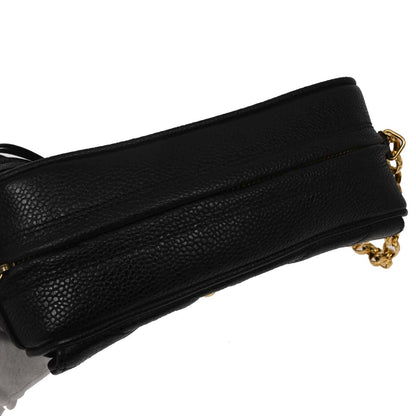 Chanel Black Caviar Skin Chevron Camera Bag Mini