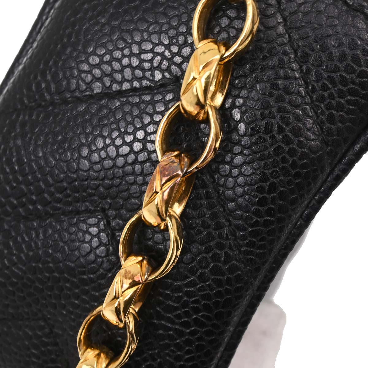 Chanel Black Caviar Skin Chevron Camera Bag Mini