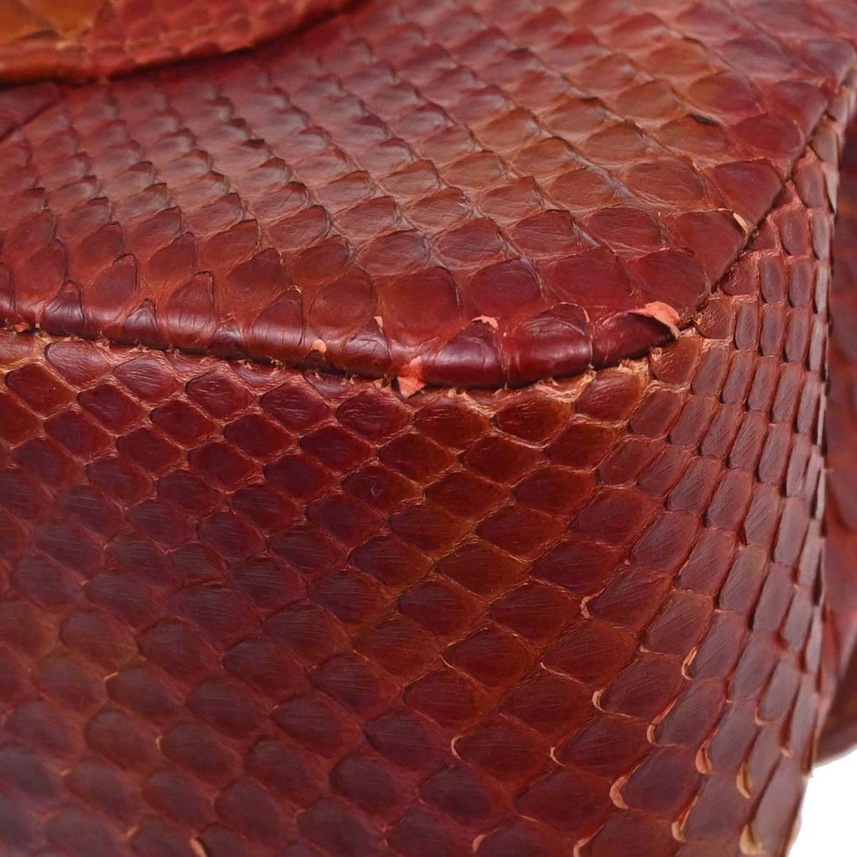 Chanel * Brown Python Medium Classic Double Flap Shoulder Bag