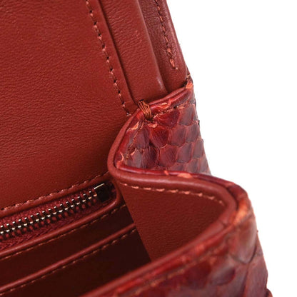 Chanel * Brown Python Medium Classic Double Flap Shoulder Bag