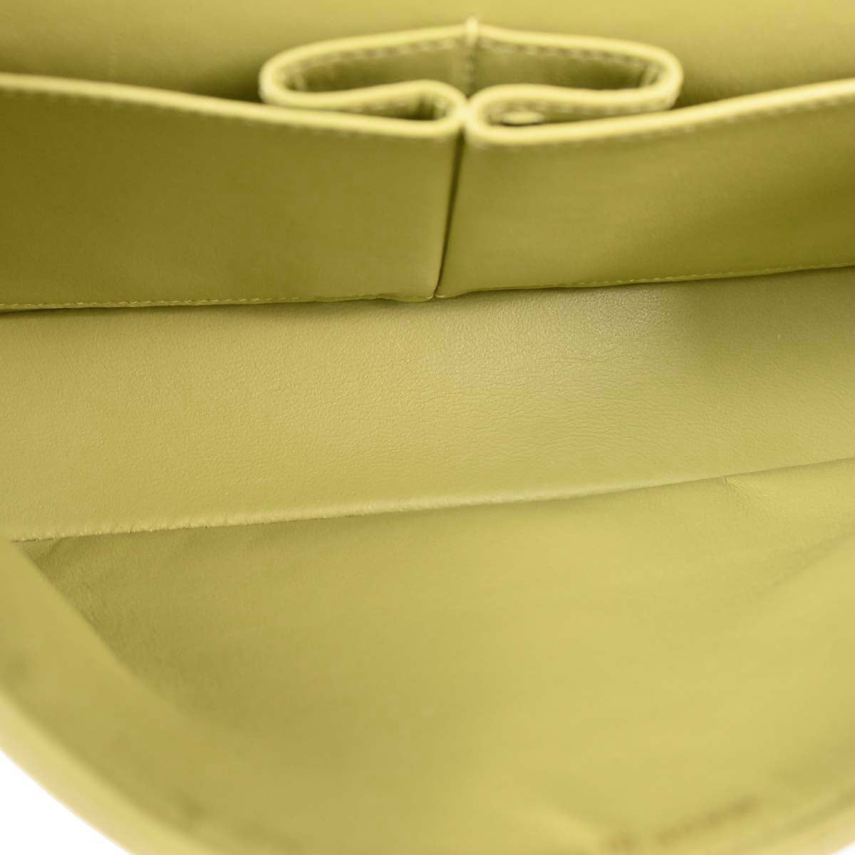Chanel Light Green Lambskin Small Classic Double Flap Shoulder Bag