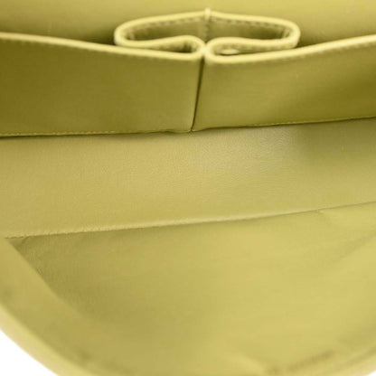 Chanel Light Green Lambskin Small Classic Double Flap Shoulder Bag