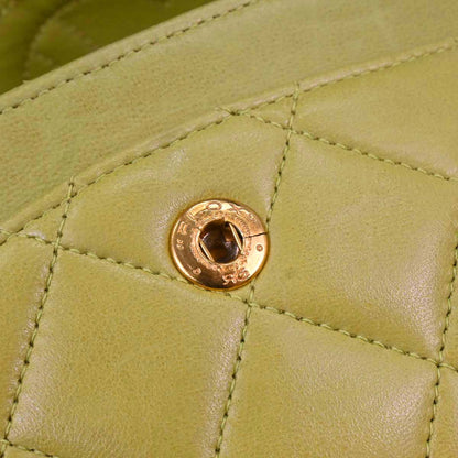 Chanel Light Green Lambskin Small Classic Double Flap Shoulder Bag