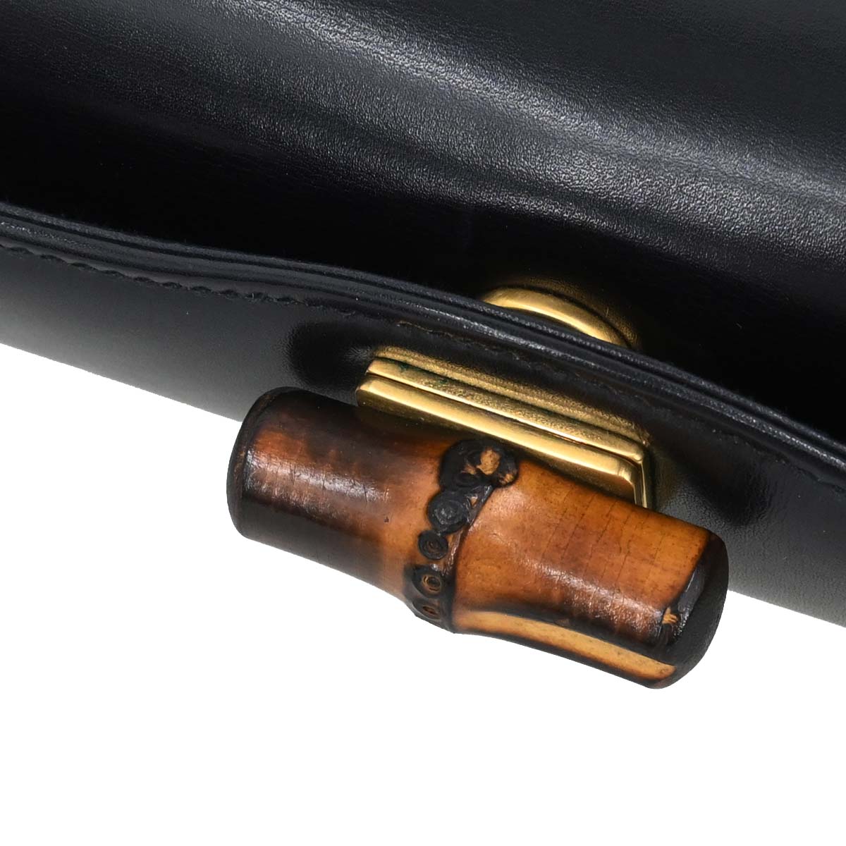 Gucci Black Bamboo Handbag