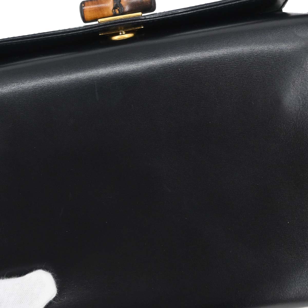 Gucci Black Bamboo Handbag
