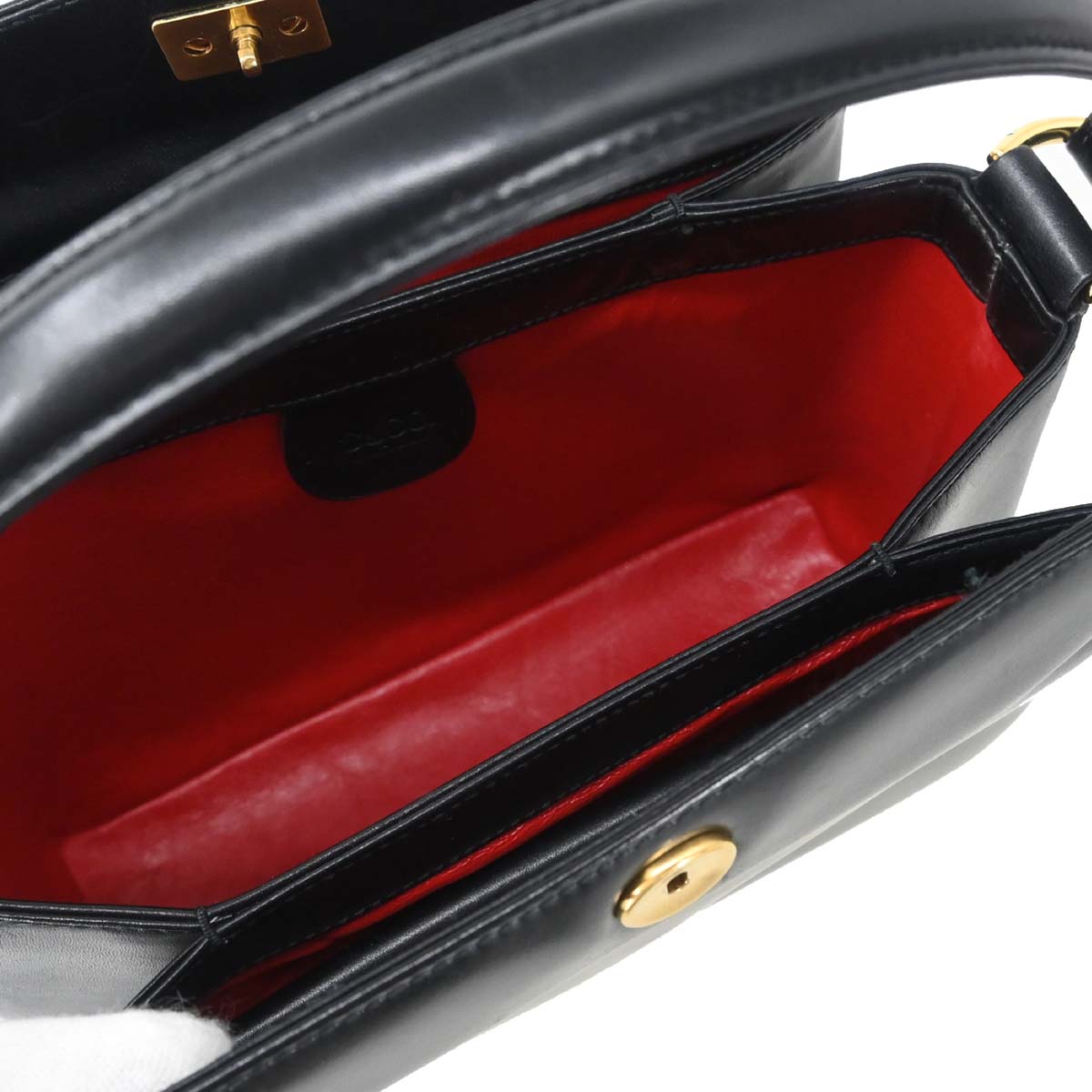 Gucci Black Bamboo Handbag