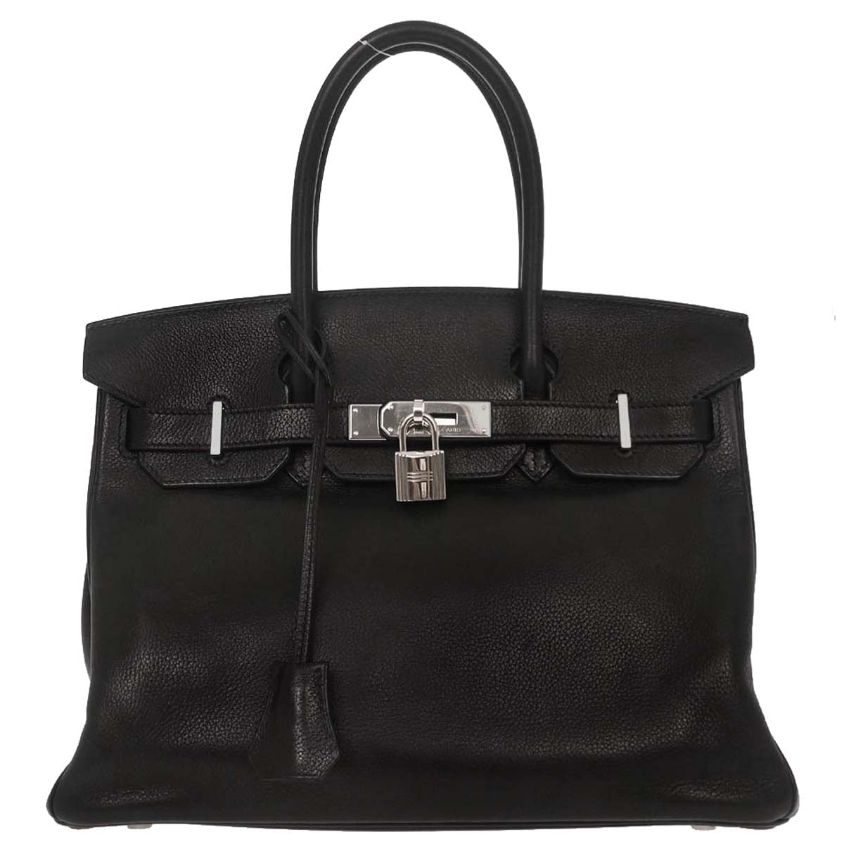 Hermes Black Evergrain Birkin 30 Handbag