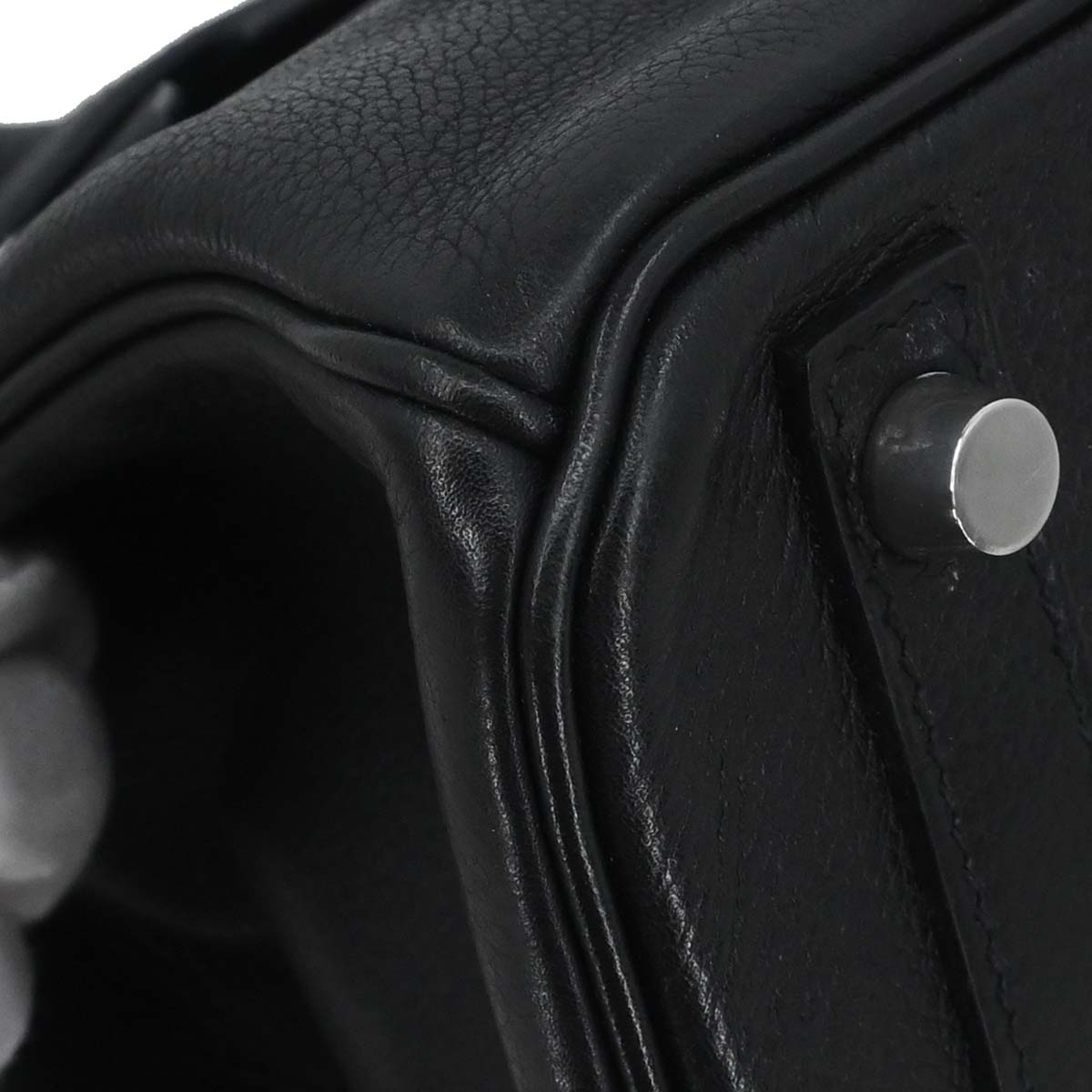 Hermes Black Evergrain Birkin 30 Handbag