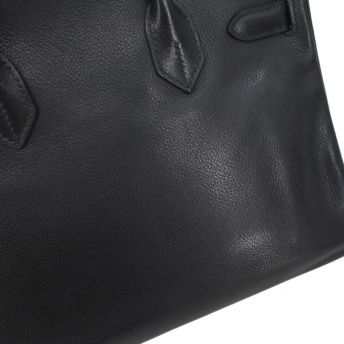 Hermes Black Evergrain Birkin 30 Handbag