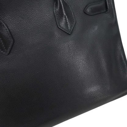 Hermes Black Evergrain Birkin 30 Handbag
