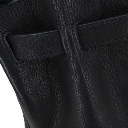 Hermes Black Evergrain Birkin 30 Handbag