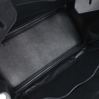 Hermes Black Evergrain Birkin 30 Handbag