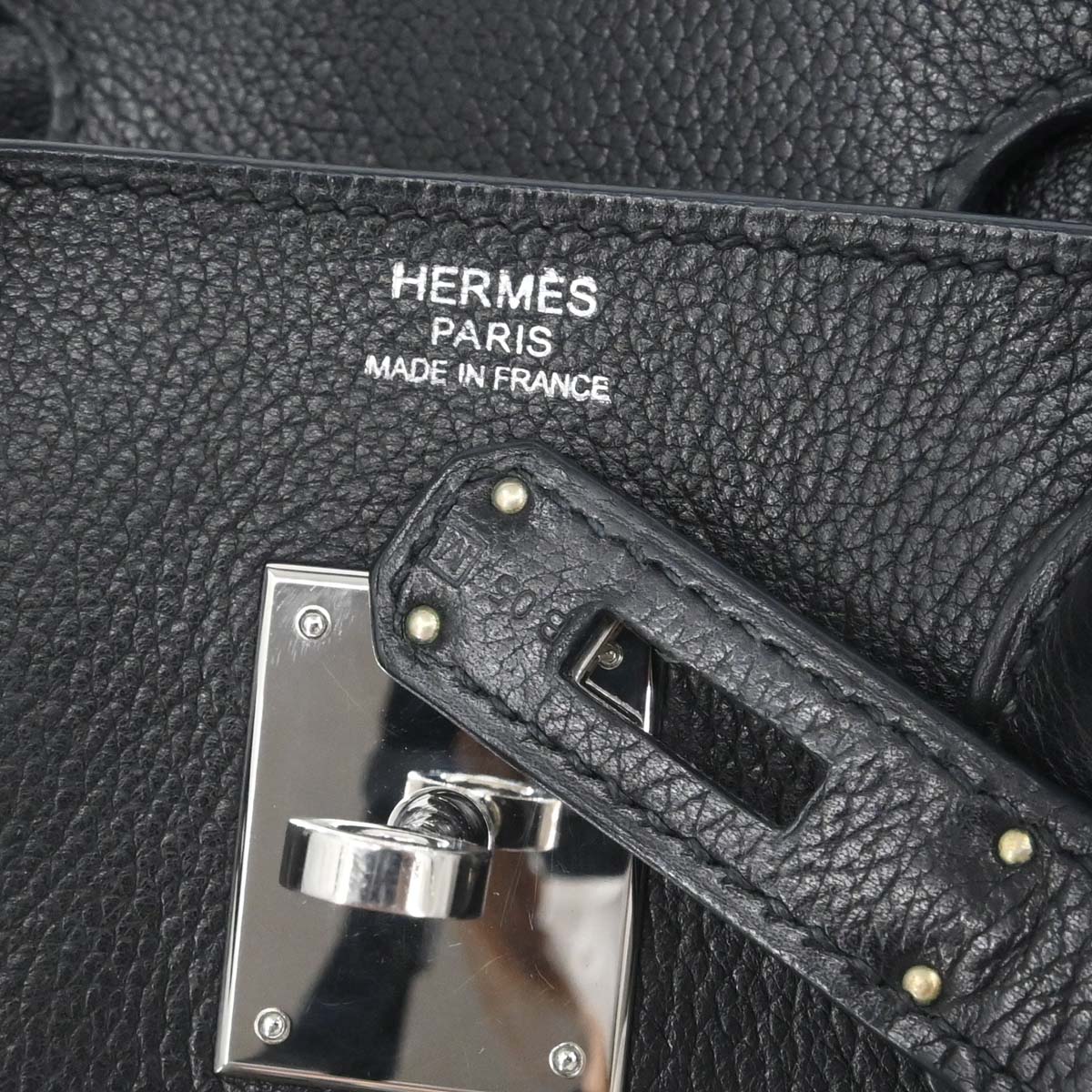 Hermes Black Evergrain Birkin 30 Handbag