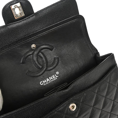 Chanel Black Caviar Skin Small Classic Double Flap Shoulder Bag