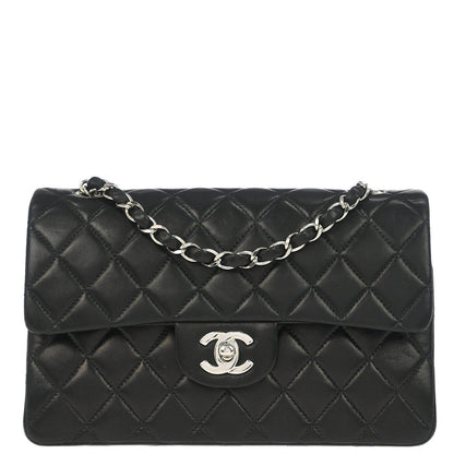Chanel Black Lambskin Small Classic Double Flap Shoulder Bag