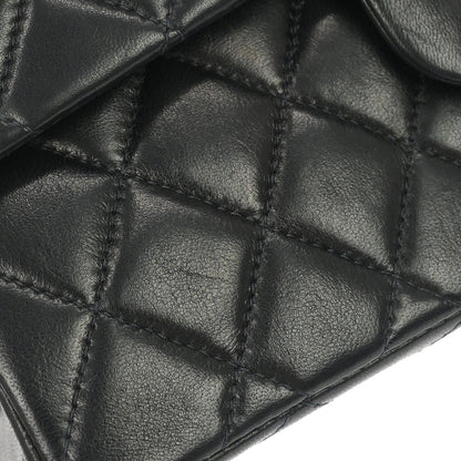 Chanel Black Lambskin Small Classic Double Flap Shoulder Bag