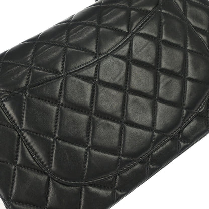 Chanel Black Lambskin Small Classic Double Flap Shoulder Bag