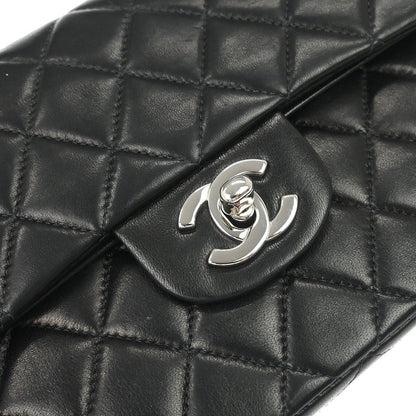 Chanel Black Lambskin Small Classic Double Flap Shoulder Bag