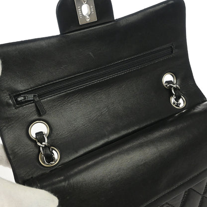 Chanel Black Lambskin Small Classic Double Flap Shoulder Bag