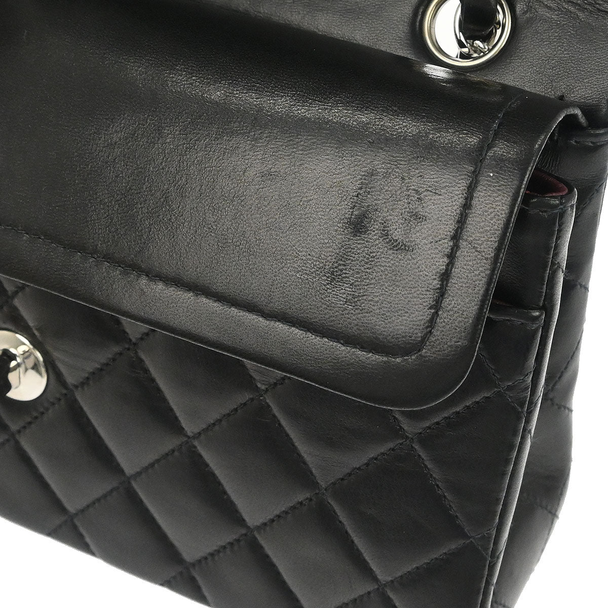 Chanel Black Lambskin Small Classic Double Flap Shoulder Bag