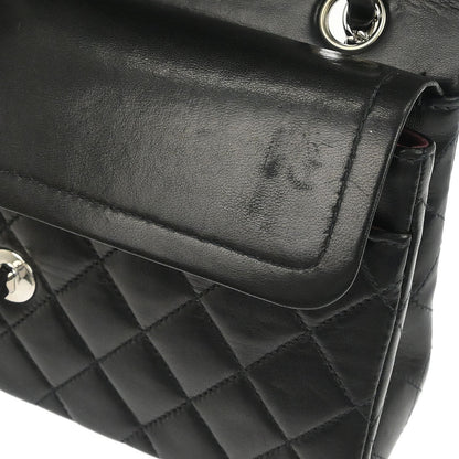 Chanel Black Lambskin Small Classic Double Flap Shoulder Bag