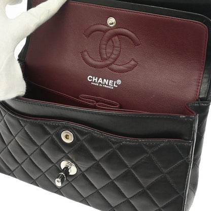 Chanel Black Lambskin Small Classic Double Flap Shoulder Bag