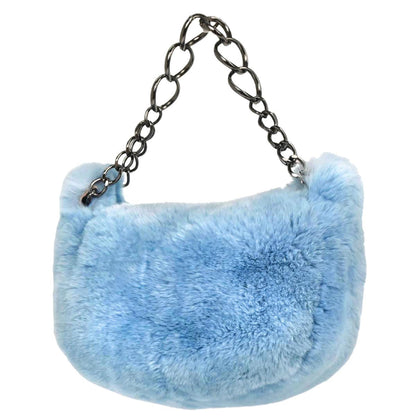 Chanel Blue Lapin Fur Handbag