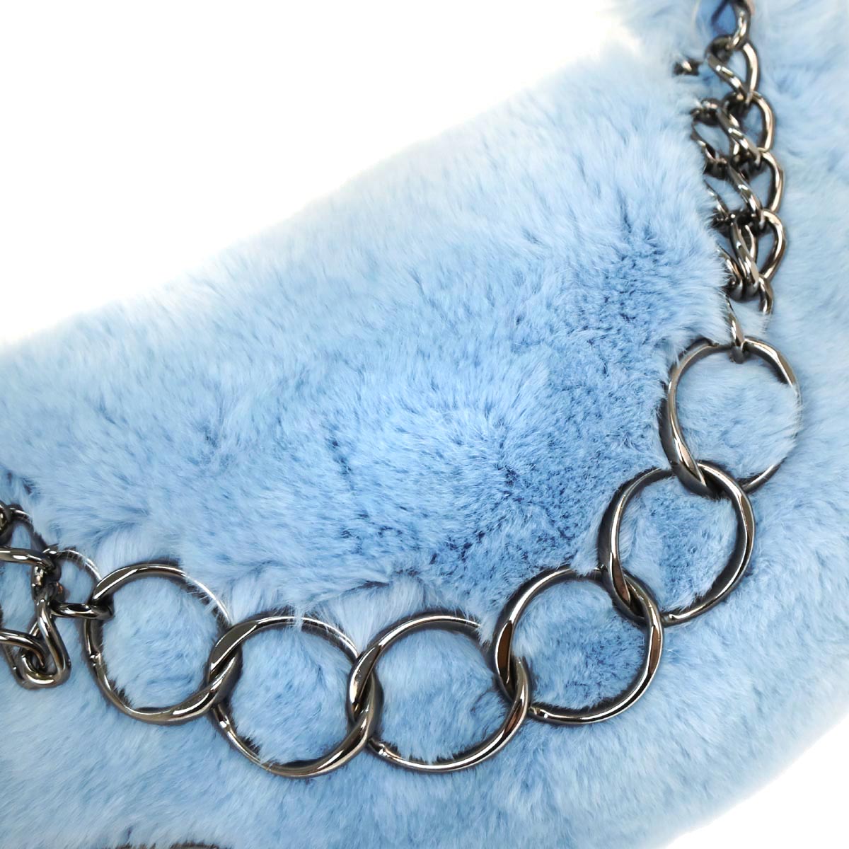 Chanel Blue Lapin Fur Handbag