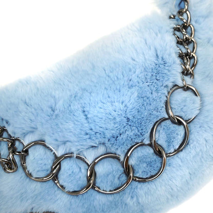 Chanel Blue Lapin Fur Handbag